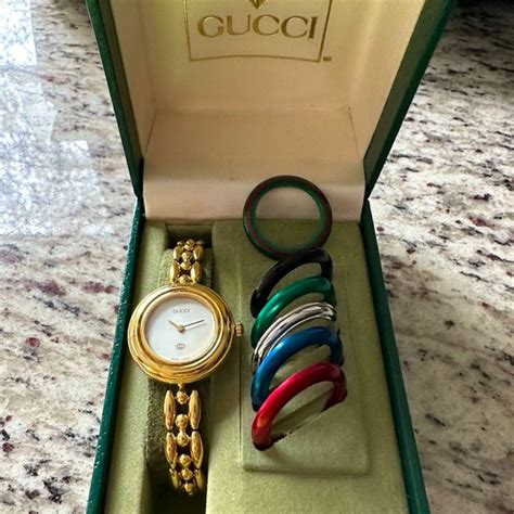 gucci bezel change watch|vintage gucci interchangeable bezel watch.